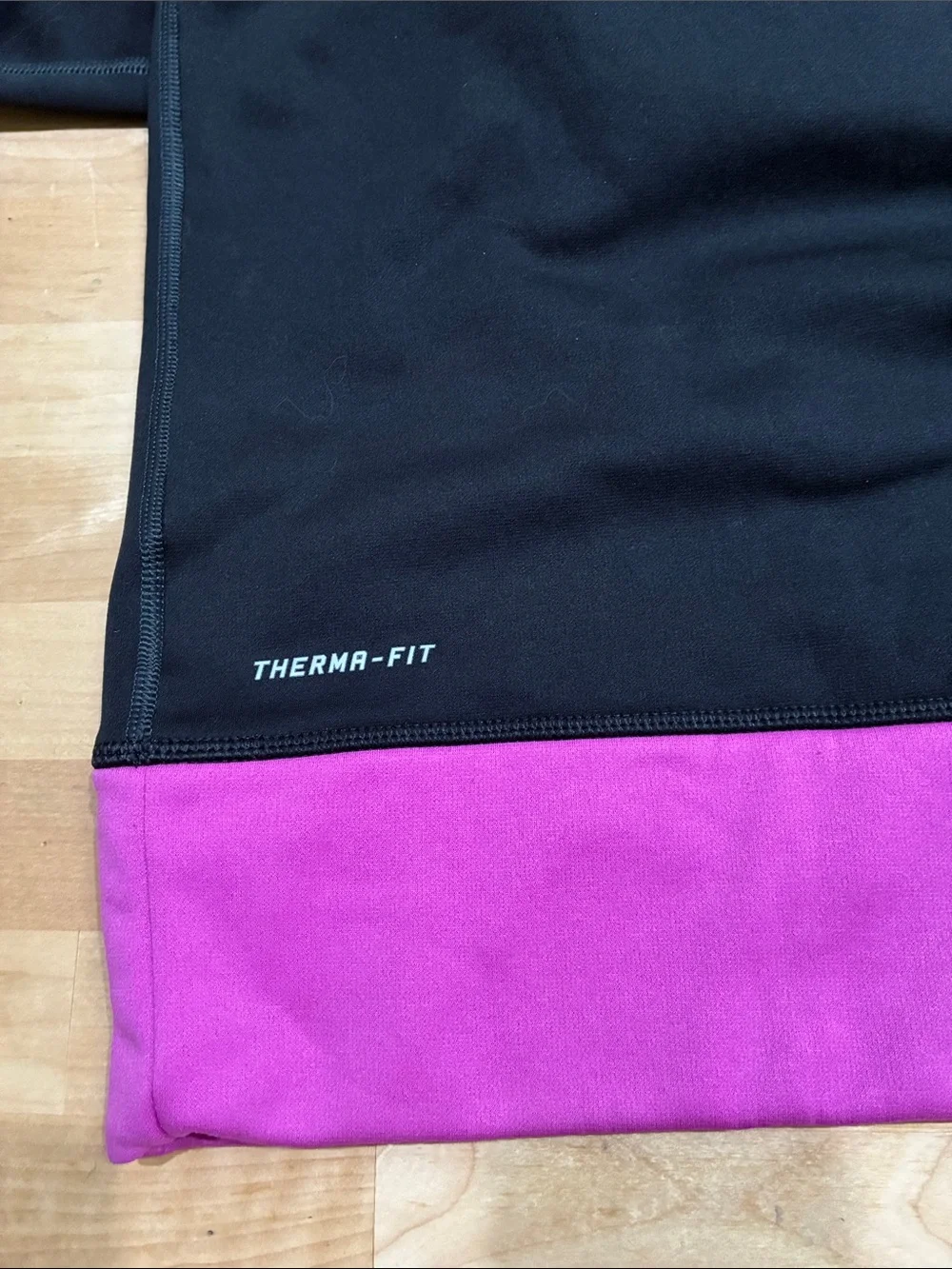 Nike Women’s Black Hoodie with Pink Trim and Logo size M
